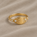 Vintage Lorbeer Statement-Ring