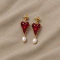 Couture Herz-Ohrringe mit Perlen