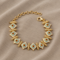 Goldfarbenes Emaille-Armband im Midcentury-Stil