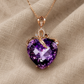 Herzförmiger Amethyst Anhänger Halskette
