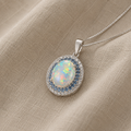 Bohemian-Ei-förmiger Aquamarin-Anhänger