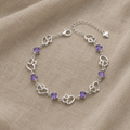 Doppelte Herzanhänger & Zirkonia Armband