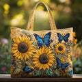 Handwerker Tasche - Sonnenblumen und Blaue Schmetterlinge