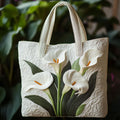 Bestickte Meistertasche - Weisse Lilien