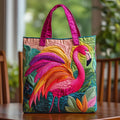 Flauschige Tasche - Regenbogen Flamingo