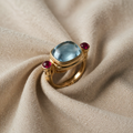 AQUAMARIN UND RUBIN RING