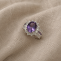 Amethyst Dämmerung Krone Ring | Weissgold