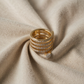 Antikgoldene Zirkon-Herzring