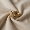 Exotische Blume Zirkonia Goldring