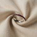 Silberner Rubin Pavé Ring