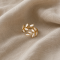 Botanischer Opal Blatt-Ring