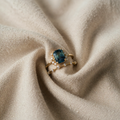 Kristallblaues Schimmerndes Ring-Set