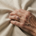 Blumenherz -Ring- und Ring-Set | Gold