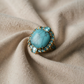 Goldener Türkisstein Zirkonring