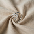 Handgefertigter Ring mit Fussabdruck und Herz – verstellbar aus 925 Sterling Silber