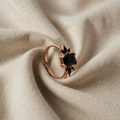 Marquise-Ring mit schwarzem Onyx