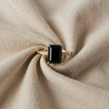Minimalistischer Radiant schwarzer Zirkonia Ring