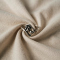 Retro Silberring mit Fussabdruck und Herz