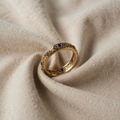 Blauer Zirkon-Blatt-Ring