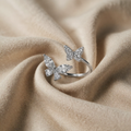 Weissgold Doppel-Schmetterling Zirkonia Ring