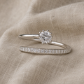 Weissgoldene Zirkonia-Glitzerring