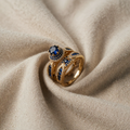 Viktoria Goldene Saphir Ring-Set