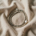 Armband dreireihig mit Perlenoptik und Röhrchen