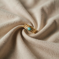 Vintage Goldring mit natürlichen Steinen