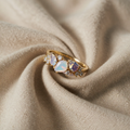 Vintage-Stil Goldene Mondsteinring