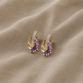 Amethyst Flügel Ohrringe | Roségold