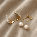 Elegante Goldketten Ohrringe mit Perlen