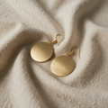 Retro Gold Plattenohrringe mit geriffelter Oberfläche