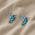 Blaue kristallene Kolibri Ohrringe