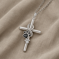 925 Sterling Silber Halskette mit Füssen und Kreuz