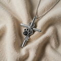925 Sterling Silber Fuss- und Kreuzkette im Erbstück-Design