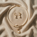 Halskette mit Perlen- und Serpentinendetails