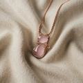 Halskette mit rosa Stein und Zirkonia
