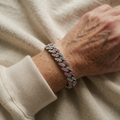 Arktisches rosa kubanisches Armband | Weissgold