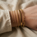 Boho Retro Set aus gewobenen Würfelarmbändern