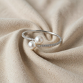 Armband mit Pavé und grossen Perlenoptik-Kugeln