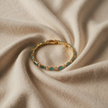 Goldene Messing Türkis Steinarmband