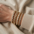 Goldenes dickes Würfelzirkonia verstellbares Armband-Set