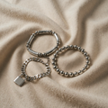 Weissgold Schmetterlingsverschluss Armbandset
