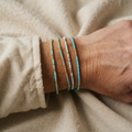 Bohemian Armbandset mit türkisfarbenen Perlen