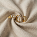 Monika – Ohrring-Set goldfarben mit Kristall und Seilstruktur