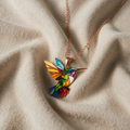Regenbogen Kolibri Halskette - "Die Freude steigt" Anhänger